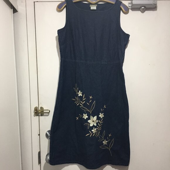 VINTAGE LIZ CLAIBORNE DENIM DRESSES SIZE 14 - Picture 2 of 6